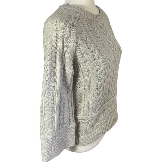 Sundance lambswool cable sweater with metallic threading - Picture 3 of 10